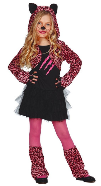 Girls Deluxe Pink Leopard Costume