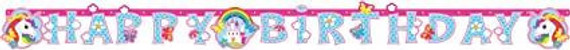 Rainbow Unicorn Birthday Party Letter Banner - 1.8m