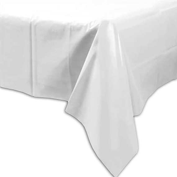 White Plastic Table Cover - 1.37m x 2.74m