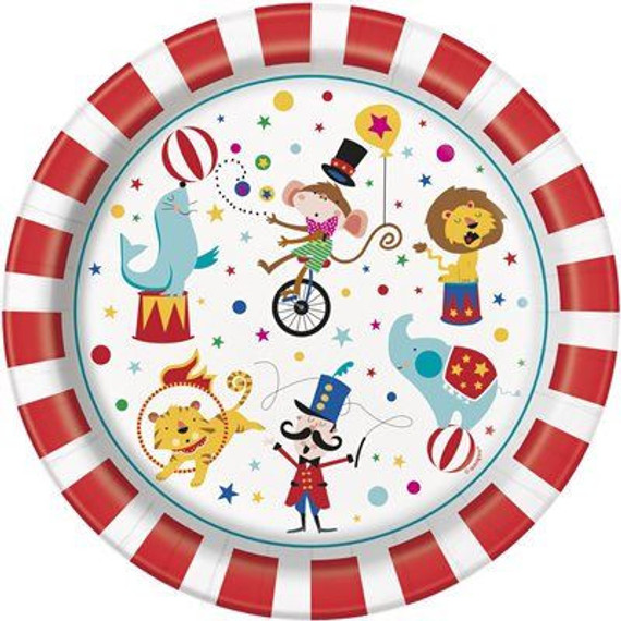 Circus plates 9in 8pcs