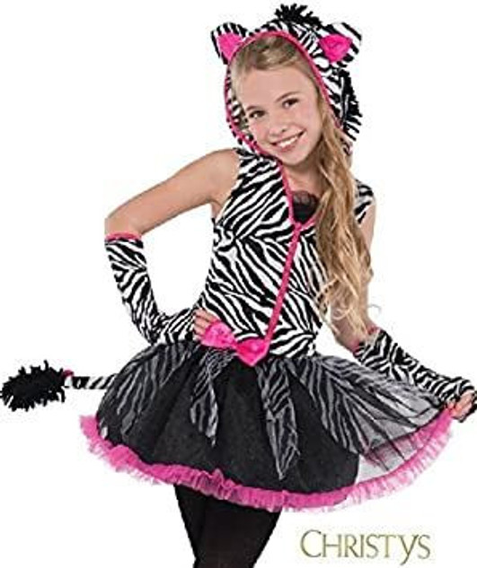 Girls Sassy Stripes Zebra Costume