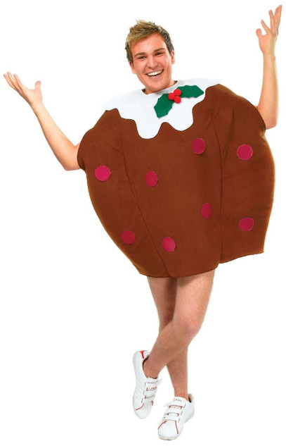 Adults Christmas Pudding Fancy Dress Costume One Size