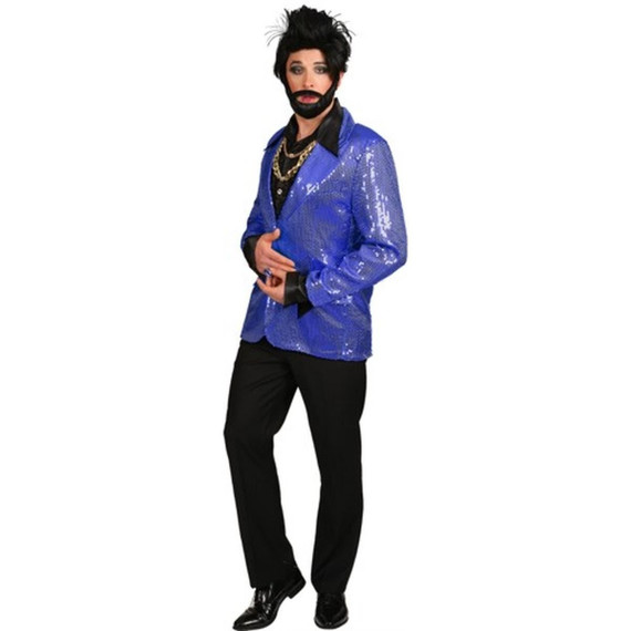 Mens Blue Sequinned Jacket