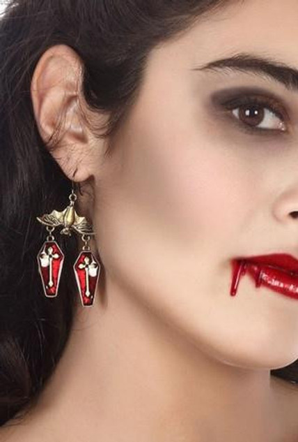 Ladies Vampire Coffin Earrings
