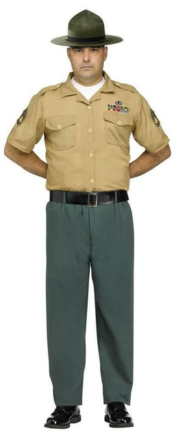 Drill Seargent Adult Costume One Size Includes Hat