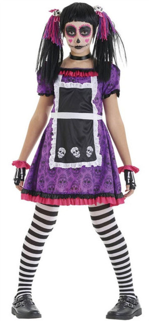 Girls Day Of The Dead Doll Costume
