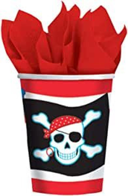 Pirate Party Cups, Pack of 8 - Pirate Party Supplies