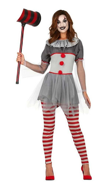 Crazy killer clown ladies costume