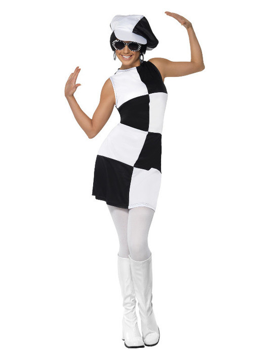 60s Party Girl Costume, Black & White