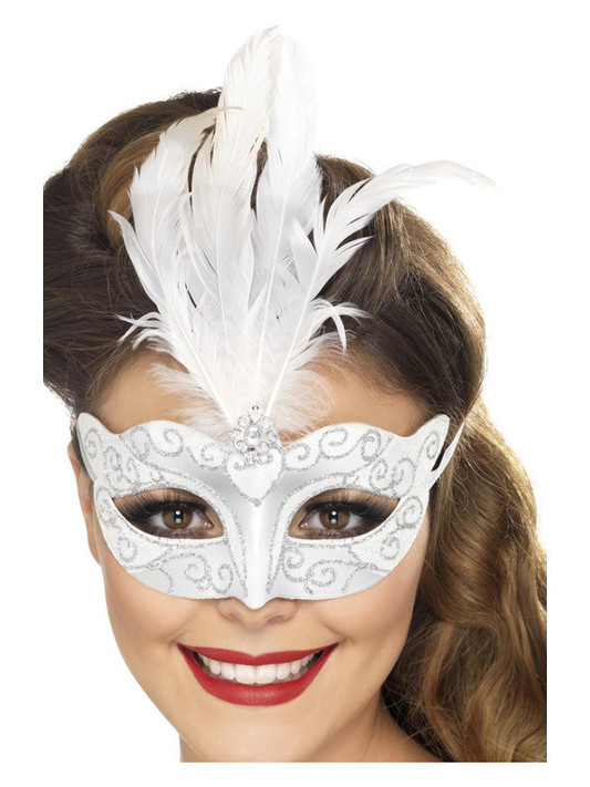 Venetian Glitter Eyemask, Silver