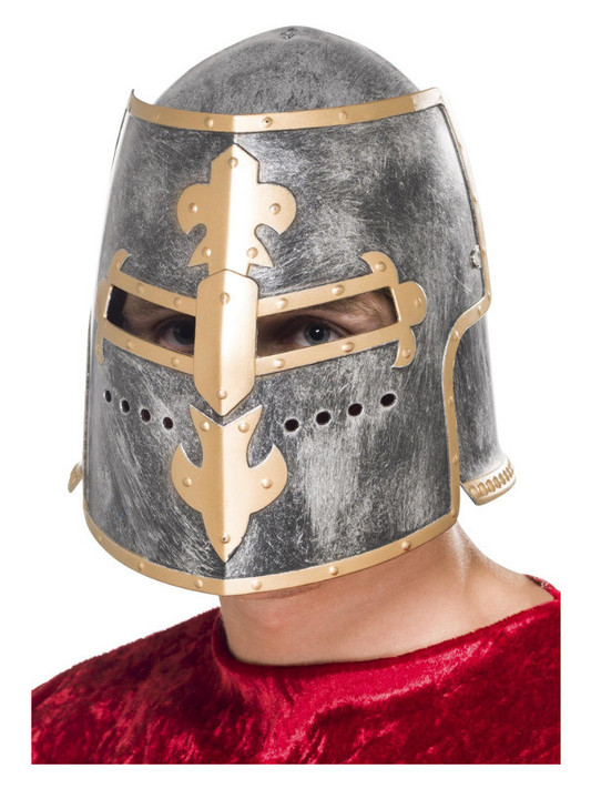 Medieval Crusader Helmet, Silver