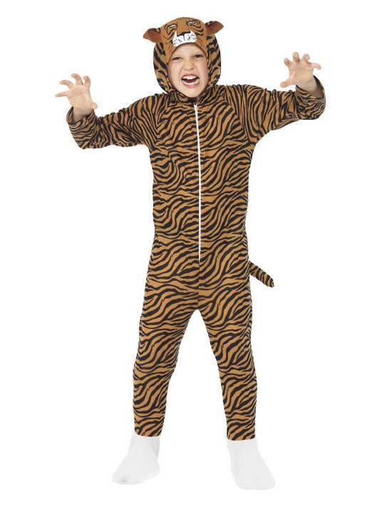 Tiger Costume, Brown, All-in-one, Child