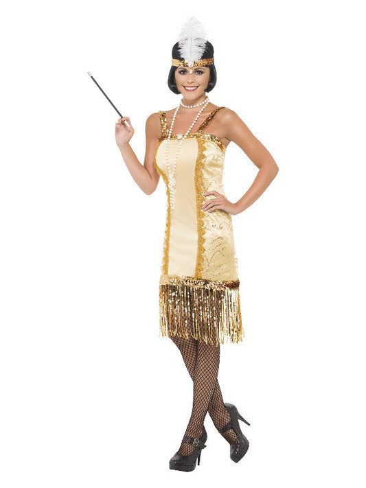 Charleston Flapper Costume, Gold