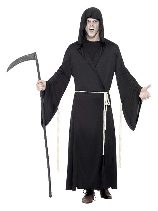 Grim Reaper Costume, Black, Adult