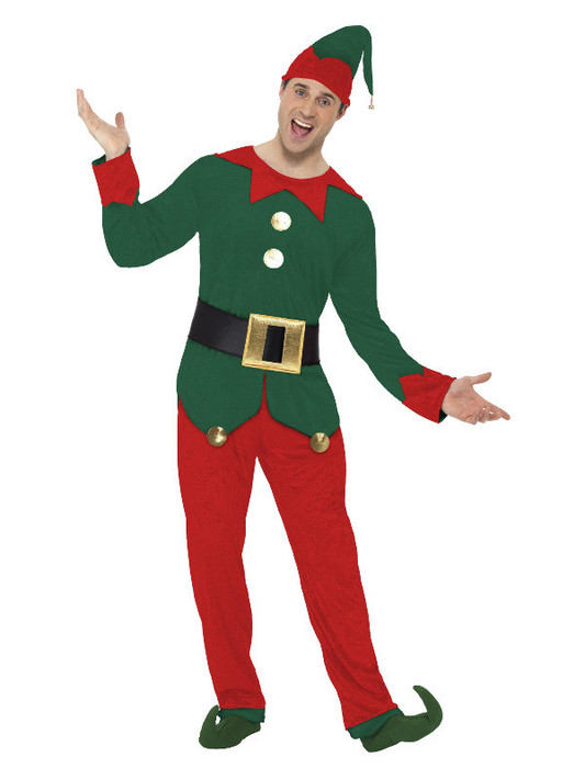 Elf Costume, Red & Green with Belt