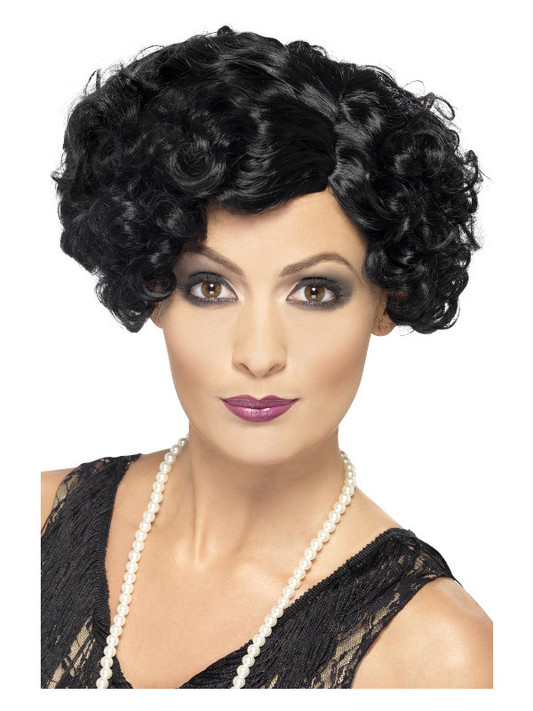 20s Flirty Flapper Wig, Black