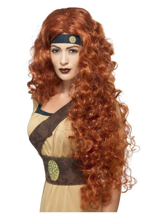 Medieval Warrior Queen Wig, Auburn