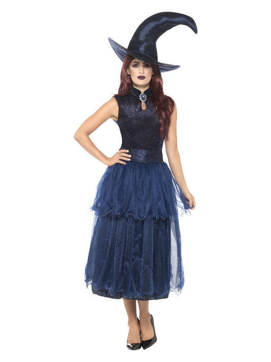 Deluxe Midnight Witch Costume, Blue