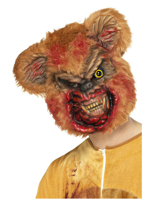 Zombie Teddy Bear Mask, Brown