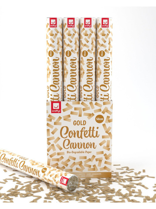 50cm Confetti Cannon, Gold, DB of 12