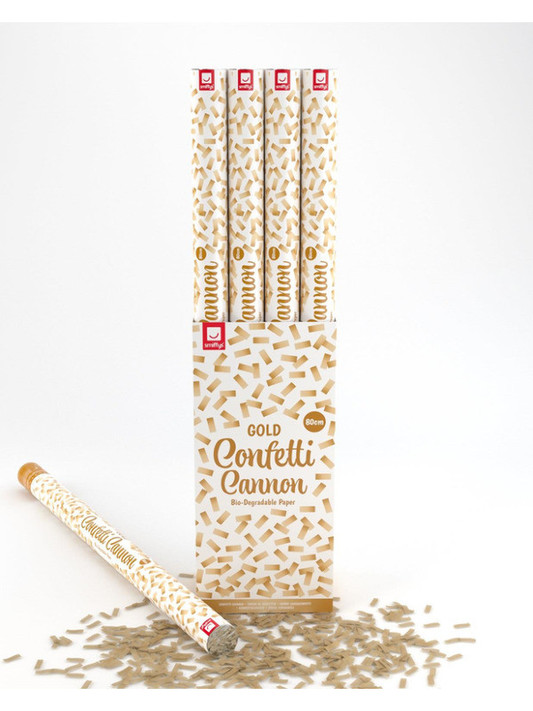 80cm Confetti Cannon, Gold, DB of 12