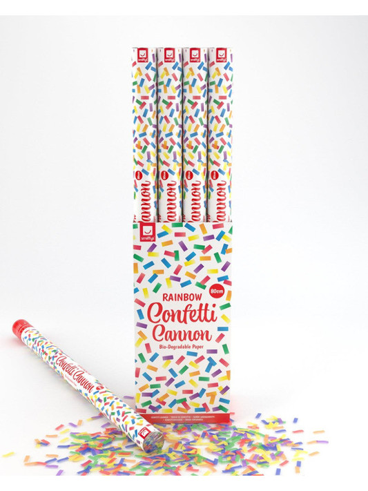 80cm Party Time Confetti Cannon, Rainbow, DB of 12