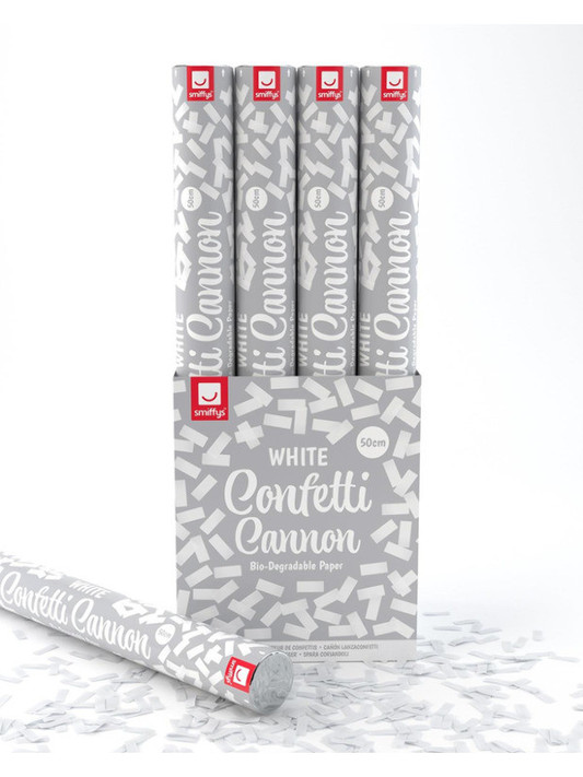 50cm Confetti Cannon, White, DB of 12