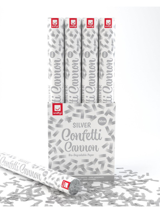 50cm Confetti Cannon, Silver, DB of 12