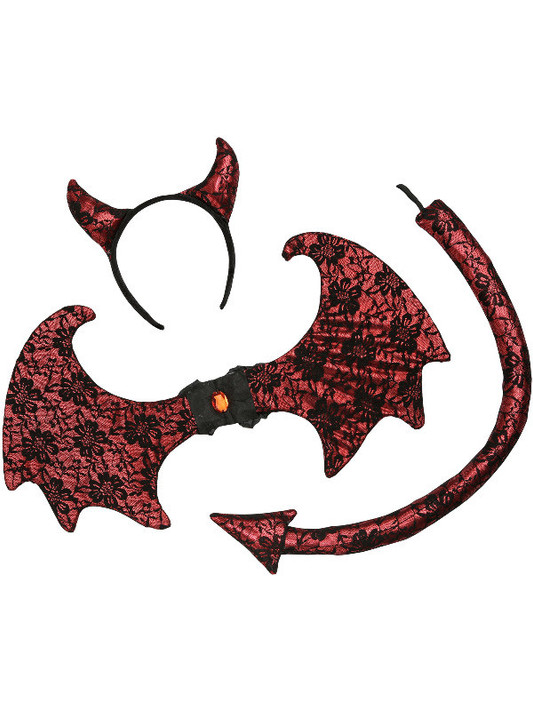 Retro Lace Devil Kit, Black & Red