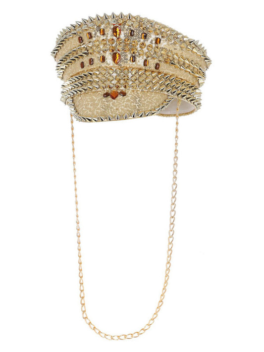 Fever Deluxe Sequin Studded Captains Hat