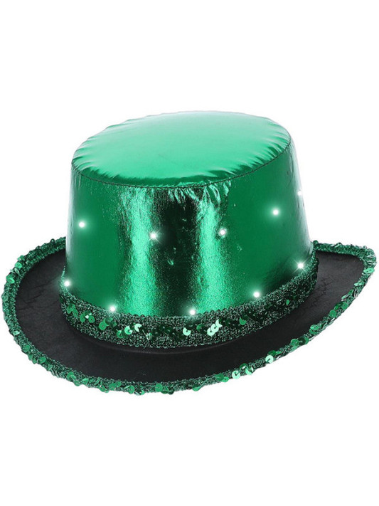 LED Light Up Metallic Top Hat