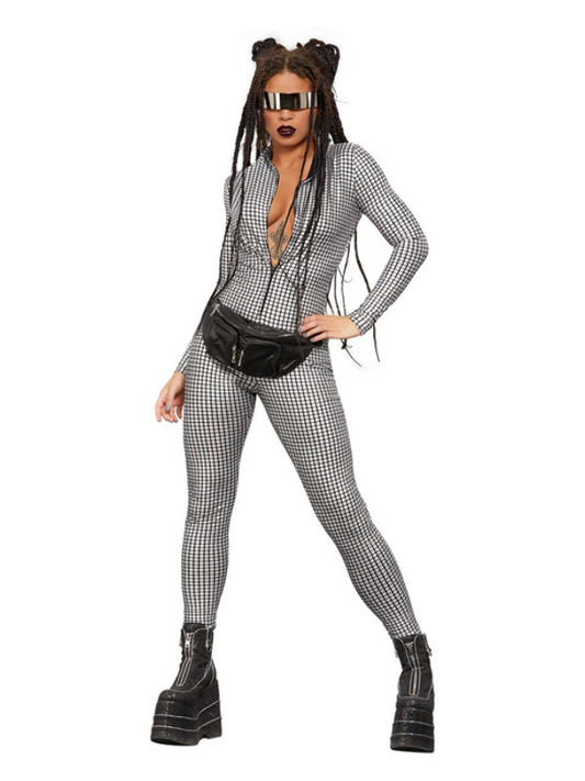 Fever Miss Whiplash Disco Holographic Costume