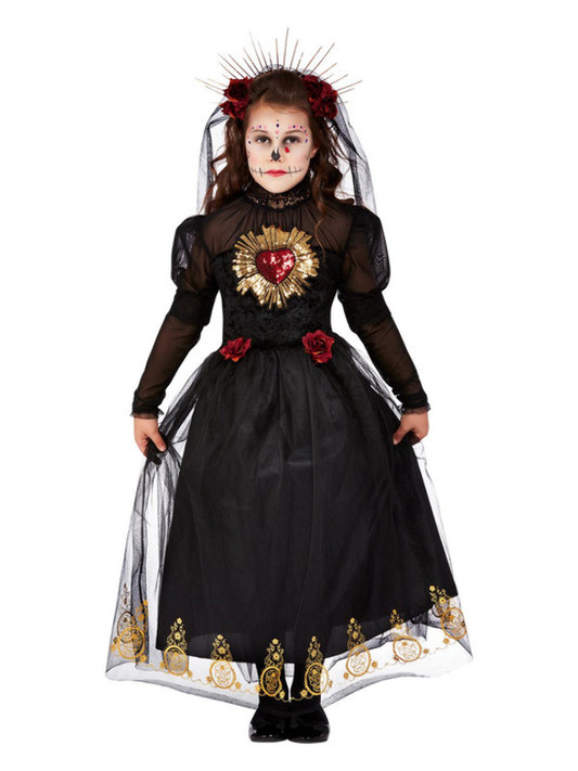 Deluxe DOTD Sacred Heart Bride Costume, Black, Girls