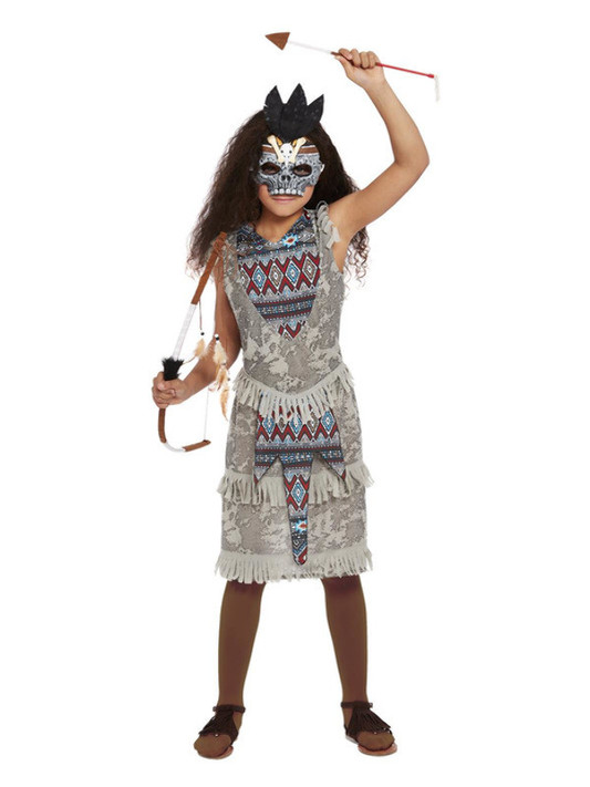 Dark Spirit Warrior Costume, Grey, Girls