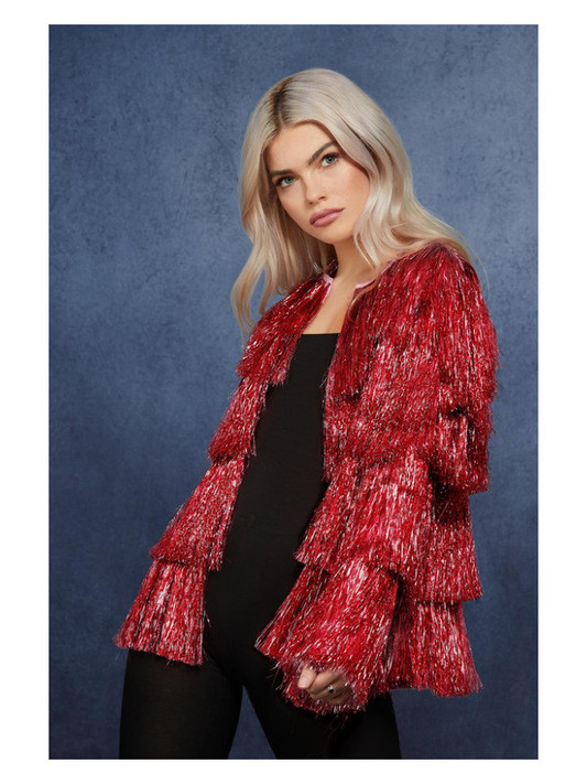 Fever Tinsel Festival Jacket, Red