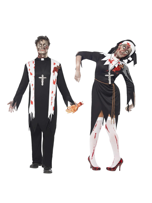 Zombie Priest and Sister Mary Couples Costume