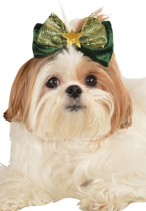 Dog Green Christmas Hair Bow