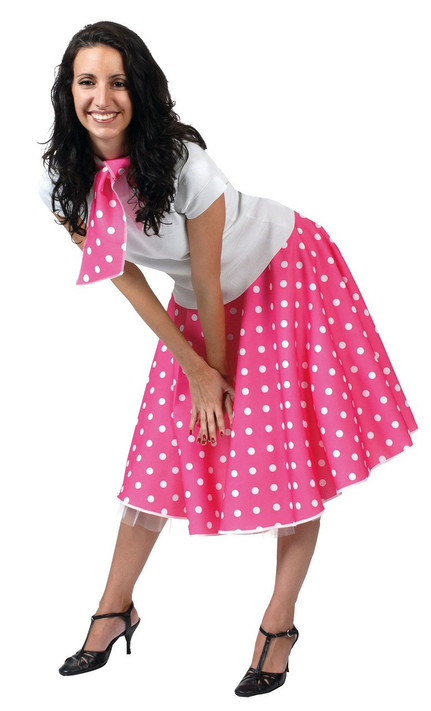 Ladies 1950s Pink Skirt Fancy Dress Costume