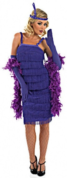 Ladies Purple Flapper Fancy Dress Costume