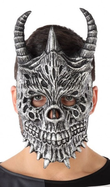 Adult Silver Dragon Fancy Dress Mask
