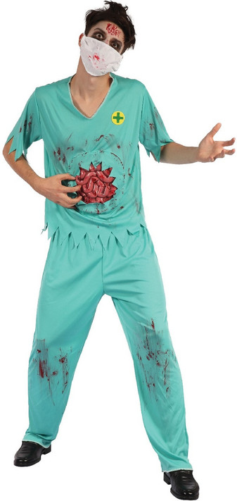 Mens Zombie Surgeon Fancy Dress Costume