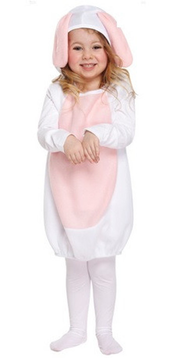 Girls White Easter Bunny Fancy Dress Costume
