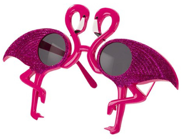 Adults Glittery Flamingo Fancy Dress Glasses