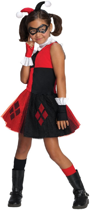 Girls DC Harley Quinn Fancy Dress Costume