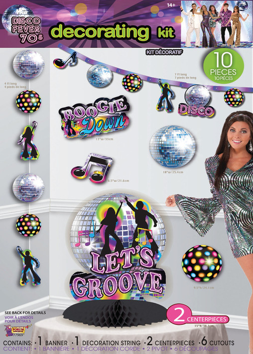 70's Disco 10 Piece Party Decoration Kit