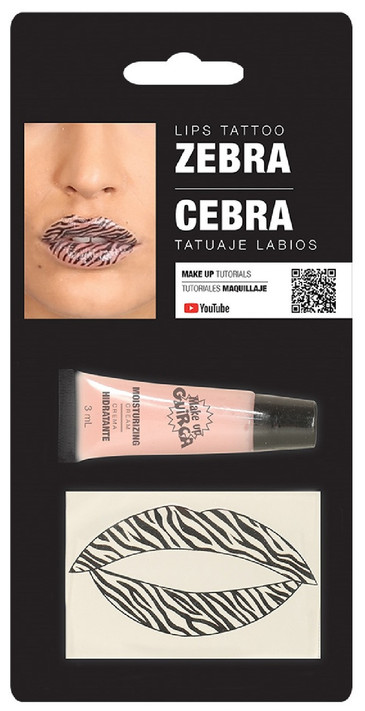 Ladies Zebra Print Lip Transfer