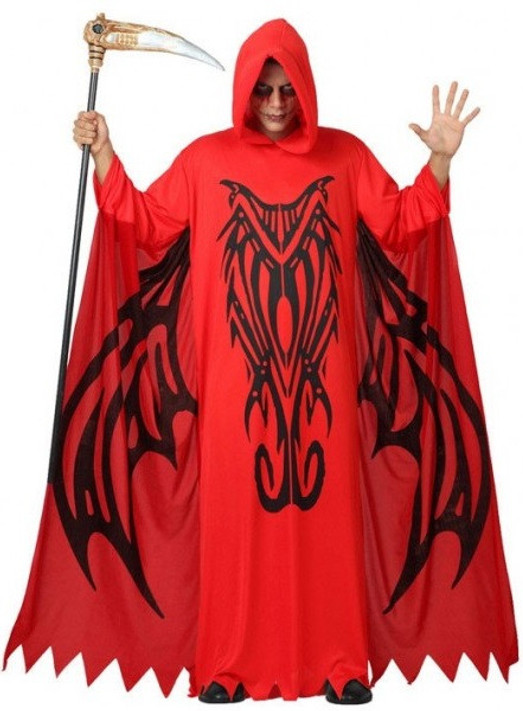 Adult Hooded Demon Robe Fancy Dress Costume