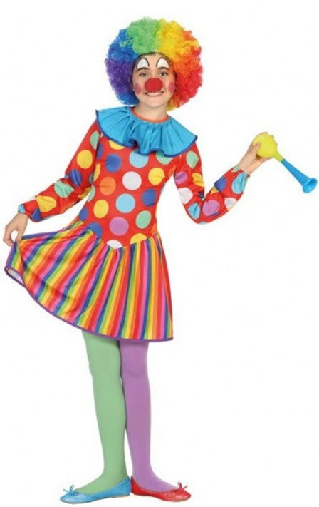Girls Spotty Circus Clown Fancy Dress Costume