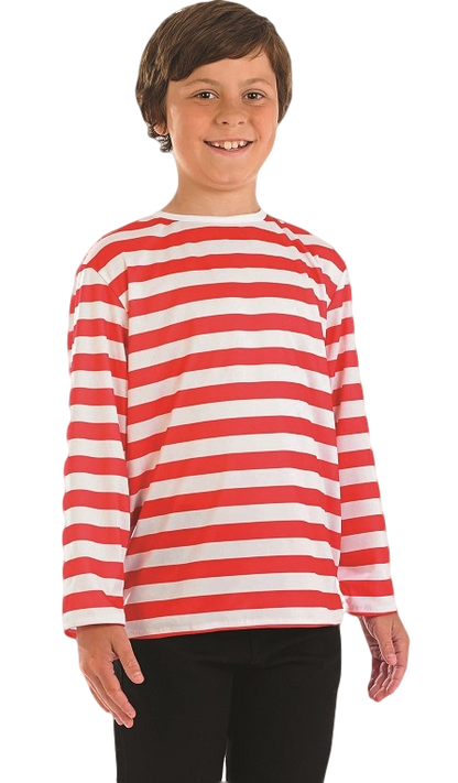 Boys Red & White Striped Fancy Dress Top