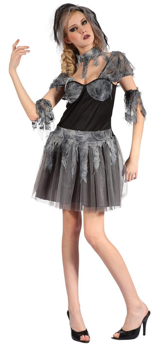 Ladies Gothic Bride Fancy Dress Costume